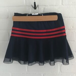 Adidas Navy and red Tennis prep Stripes Blokettecore Skort Girl Size 6X